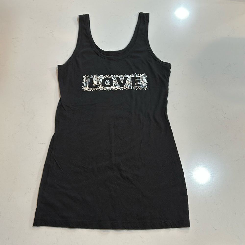 Black Tank Top LOVE Size Large